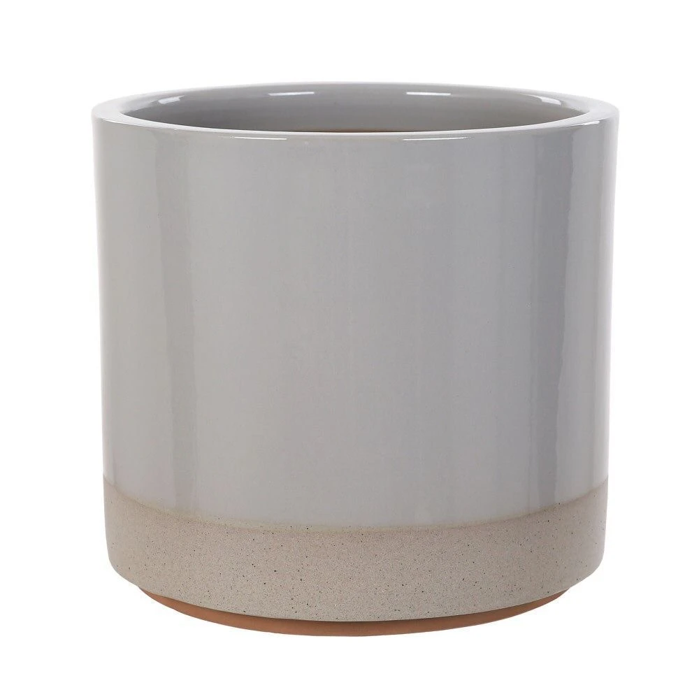 Woodlodge 38cm Pastel Grey Glazed Pot 3 Woodlodge 38cm Pastel Grey Glazed Pot