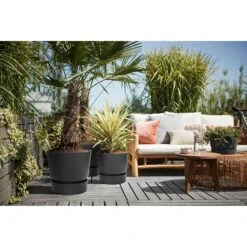 Elho 30cm Living Black Greenville Round Planter -Cheap Shrub And Spray Store 8711904332358 4