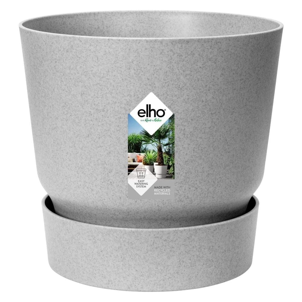 Elho 25cm Living Concrete Greenville Round Planter 3 Elho 25cm Living Concrete Greenville Round Planter